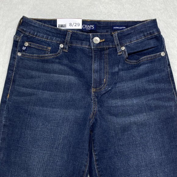 Chaps Ralph Lauren Womens Sz 8/29 Crop Kick Jeans Straight Leg Mid Rise 28x25 - Picture 2 of 14